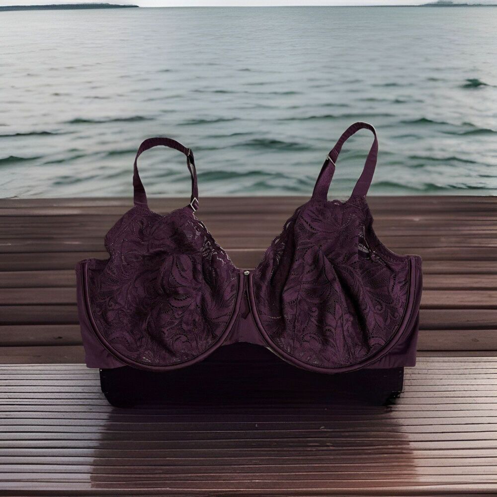 Bare Necessities Purple Classic Adjustable Strap Minimizer Womens Bra Size 42DDD